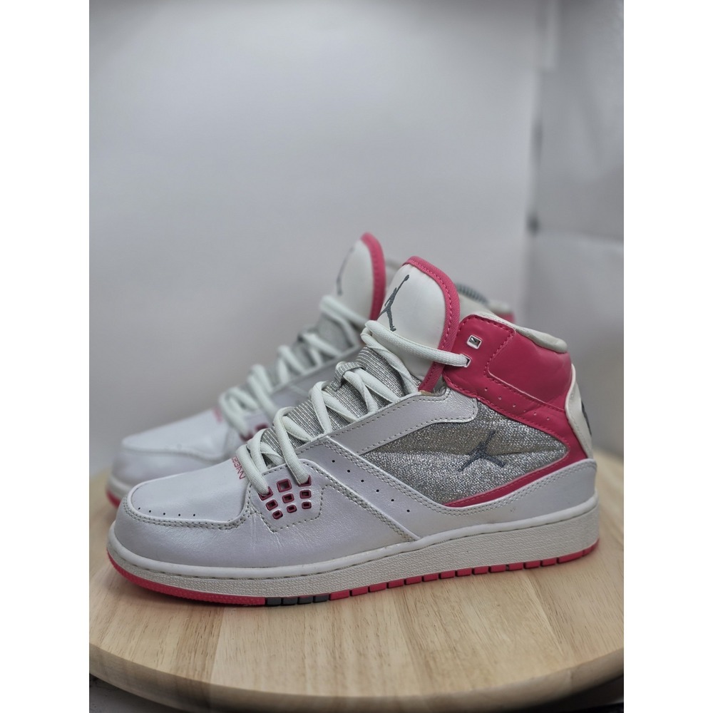 Womens Size 7.5 - Jordan Flight 1 Retro Basketball 371389-122 White/Pink GS 6Y